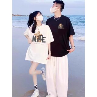 Đồ đôi nam nữ Gấu Nice ,Áo đôi nam nữ form Unisex mặc cùng người yêu Gấu Nice Đáng Yêu form rộng có cổ tròn [A150]
