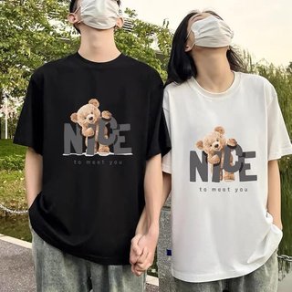 Đồ đôi nam nữ Gấu Nice ,Áo đôi nam nữ form Unisex mặc cùng người yêu Gấu Nice Đáng Yêu form rộng có cổ tròn [A150]