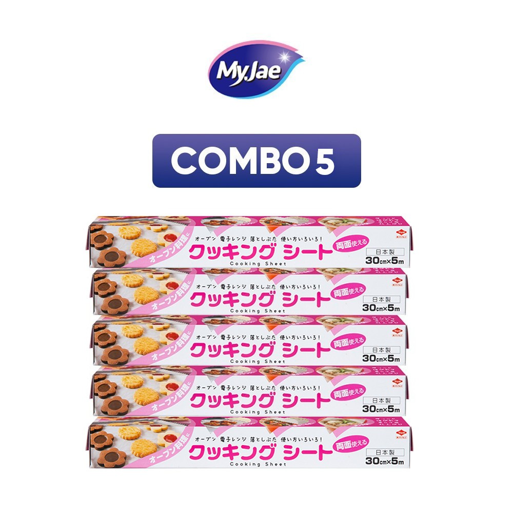 Ảnh Combo 5 hộp MyJae giấy nến tiện lợi 5m phù hợp lót nồi chiên không dầu, nướng làm bánh, nướng thịt 1
