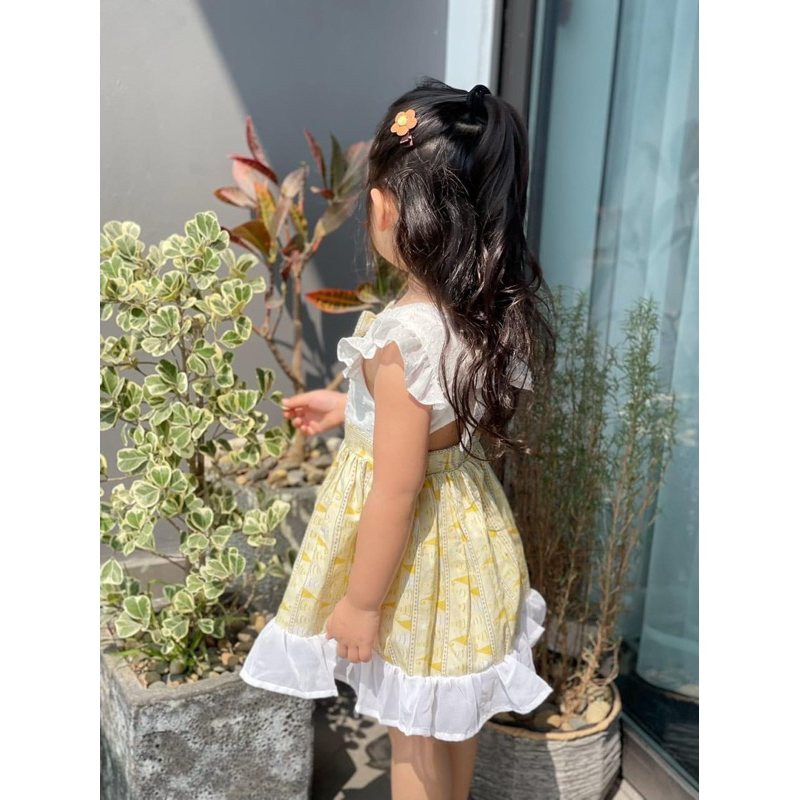 Đầm Bé Gái Thô Boi 2 Lớp Nơ Lưng Form Xinh LC752 Mặc Mát Size 9-12 Tháng (8-9kg)