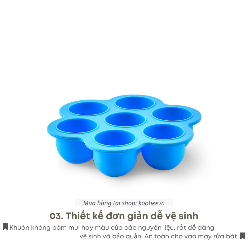 Khuôn Làm Kem Silicone 7 Que Có Nắp KOOBEE Đa Năng Khay Làm Đá, Nướng Bánh Tiện Dụng | 064