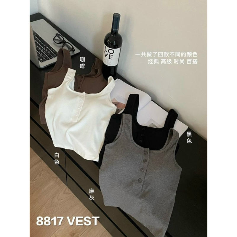 ÁO BRA COTTON TĂM ĐÍNH KHUY BA LỖ 3195
