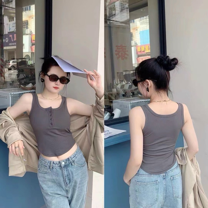 ÁO BRA COTTON TĂM ĐÍNH KHUY BA LỖ 3195