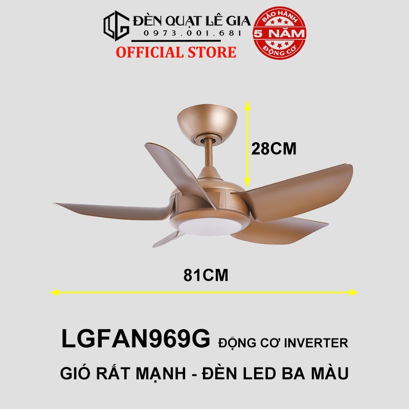 Ảnh Quạt Trần Mini Cao Cấp | Quạt Trần Chung Cư | Chạy Êm Không Tiếng Động , Tiêu Chuẩn CE xuất Châu Âu 1