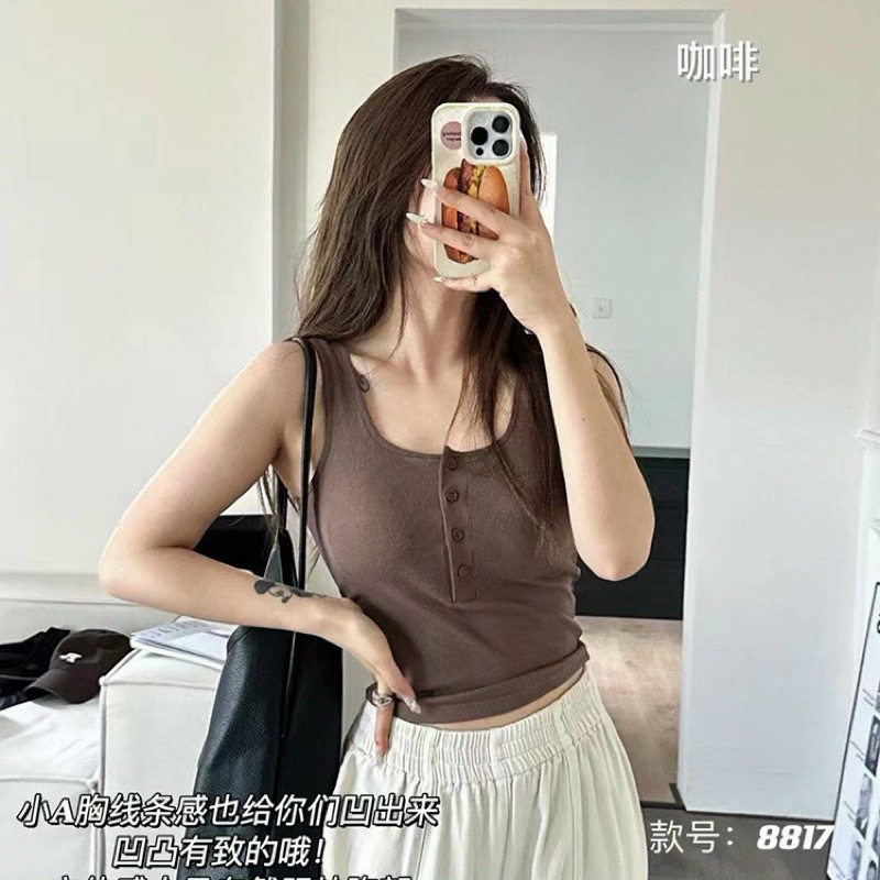 ÁO BRA COTTON TĂM ĐÍNH KHUY BA LỖ 3195