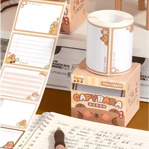 Hộp 256 nhãn dán dạng cuộn kéo ra dán, kích thước 4.5x6.3cm hoạt hình dễ thương