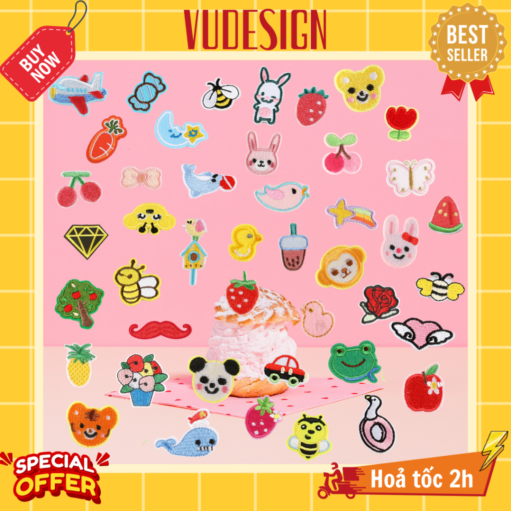 [ĐỒNG GIÁ 6K] Sticker Dán Vải, Sticker Ủi Thêu Quần Áo, Balo, Chăn Mền ...