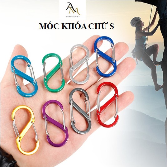 Móc Khóa Nhôm Chữ S, Móc Khóa Carabiner Chữ S, Móc Hai Đầu Chữ S, Móc ...