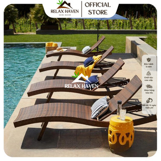 Giường Bể Bơi mây nhựa Cao Cấp Relax Haven - Trang Trí sân vườn khu nghỉ dưỡng khách sạn, dùng Tắm Nắng, Thư Giãn/HCM