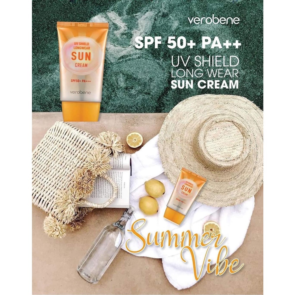 Kem chống nắng Verobene UV Shield Longwear Sun Cream 40ml và Kem chống nắng Hàn Quốc Verobene Aqua Sun Cream 70ml