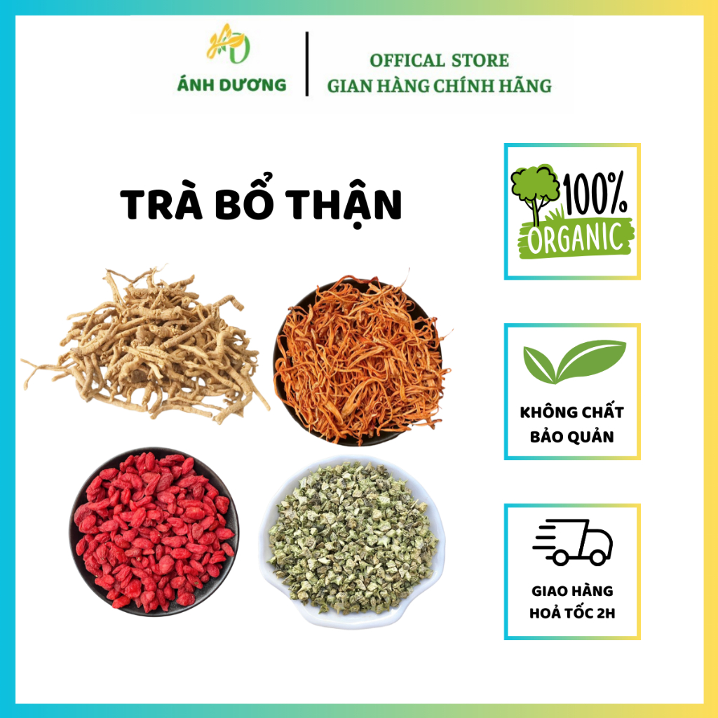 Trà Bổ Thận Dương Tăng Sinh Lý (200g Bạch Tật Lê, 100g Kỳ Tử Hữu Cơ, 50g Viễn Chí, 100g Đông Trùng Hạ Thảo)