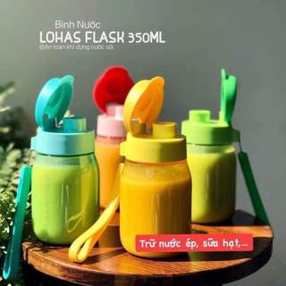 Bình nước Mini Lohas không ống hút 350ml, nhựa nguyên sinh an toàn cho bé sủ dụng