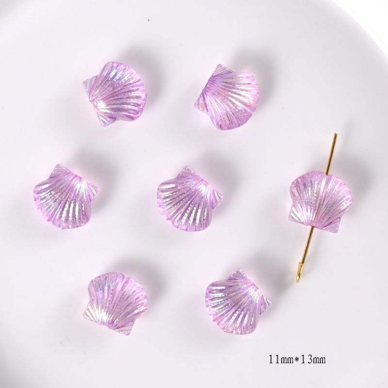 [SET 10 CHARM ] VỎ SÒ TRONG SUỐT NHIỀU MÀU SẮC TRANG TRÍ PHỤ KIỆN, D.I.Y