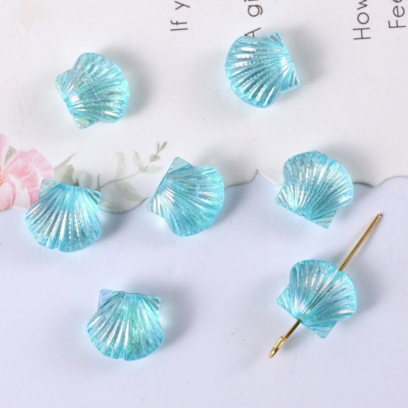 [SET 10 CHARM ] VỎ SÒ TRONG SUỐT NHIỀU MÀU SẮC TRANG TRÍ PHỤ KIỆN, D.I.Y