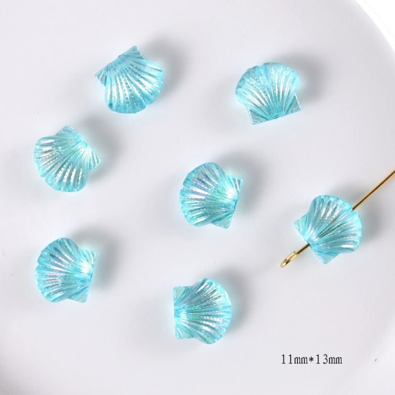 [SET 10 CHARM ] VỎ SÒ TRONG SUỐT NHIỀU MÀU SẮC TRANG TRÍ PHỤ KIỆN, D.I.Y