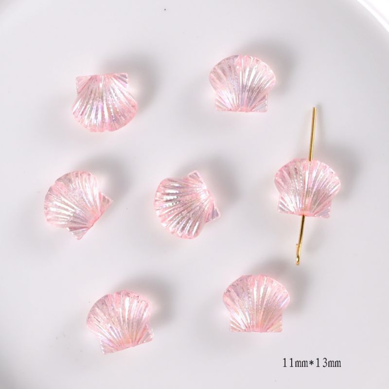 [SET 10 CHARM ] VỎ SÒ TRONG SUỐT NHIỀU MÀU SẮC TRANG TRÍ PHỤ KIỆN, D.I.Y