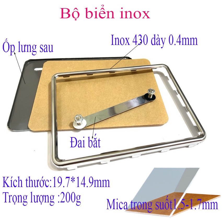 Bộ Khung Biển Số Inox Xe Máy | Shopee Việt Nam