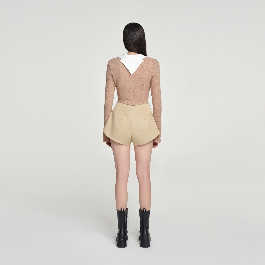 Ảnh DEAR JOSÉ - Quần short ống rộng vải chino màu be - Origami 2