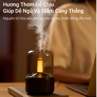 Máy Xông Tinh Dầu Cao Cấp phòng ngủ, phun sương tạo ẩm ngọn lửa FLAME，diện tích 30m2 Để Bàn USB Tạo Sương Ẩm Khử Mùi Nha