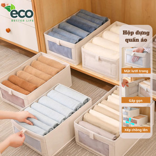Hộp đựng quần áo ECO đựng tất vớ, đồ lót chia ngăn cứng cáp, Hộp vải oxford có thể gập gọn tiện lợi