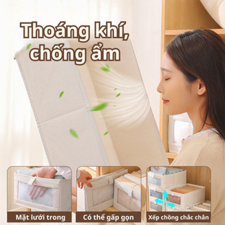 Hộp đựng quần áo ECO đựng tất vớ, đồ lót chia ngăn cứng cáp, Hộp vải oxford có thể gập gọn tiện lợi