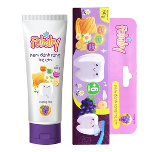 Kem Đánh Răng Fobaby Cho Bé 6 Tháng Tuổi Nuốt Được, Bảo Vệ Răng Sữa, Ngừa Sâu Răng Cho Bé N1