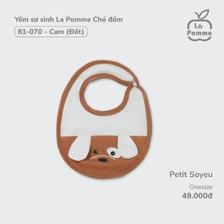 La pomme Bộ dài tay La Pomme cúc lệch Chó đốm - Cam cho bé sơ sinh