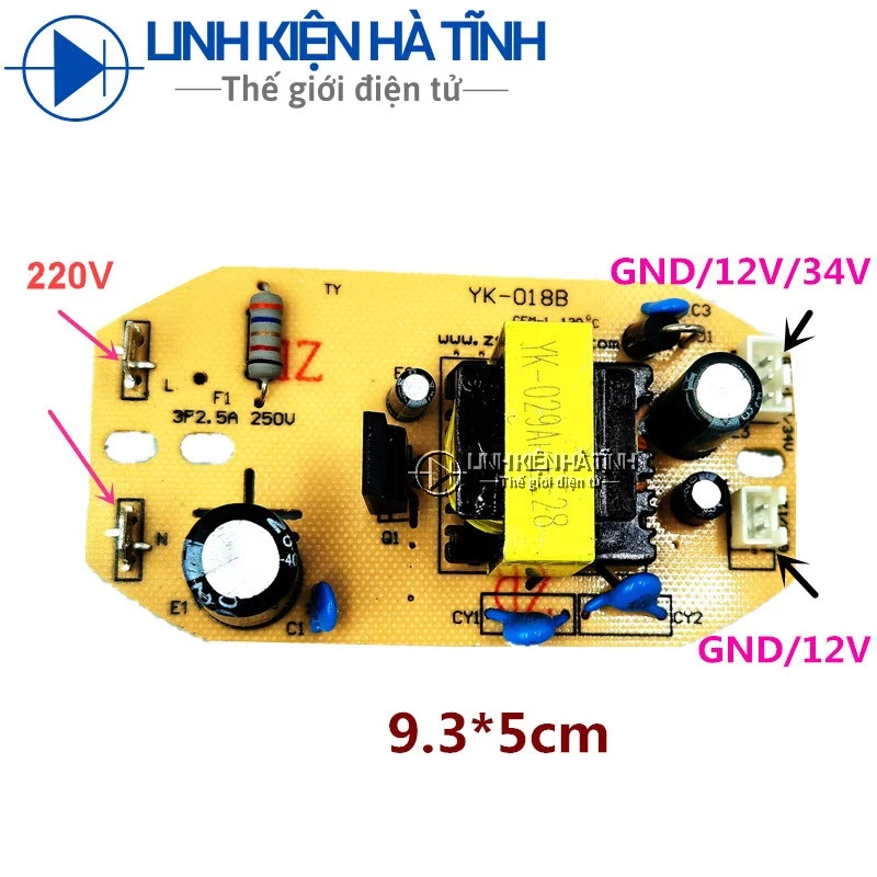 Bộ nguồn 12v 34V cho mạch quạt phun sương mạch nguồn 34v 12v mạch phun sương