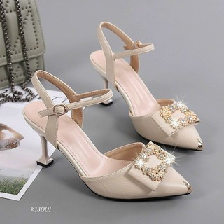 Giày cao gót nữ 7cm, phong cách công sở, chất liệu da mờ cao cấp, bịt mũi G02