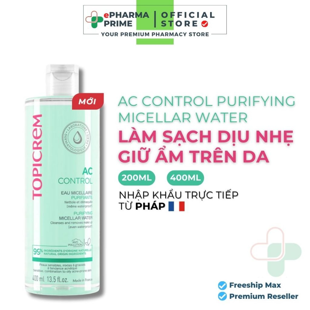 Nước Tẩy Trang Topicrem AC CONTROL Purifying Micellar Water Cho Da Dầu ...