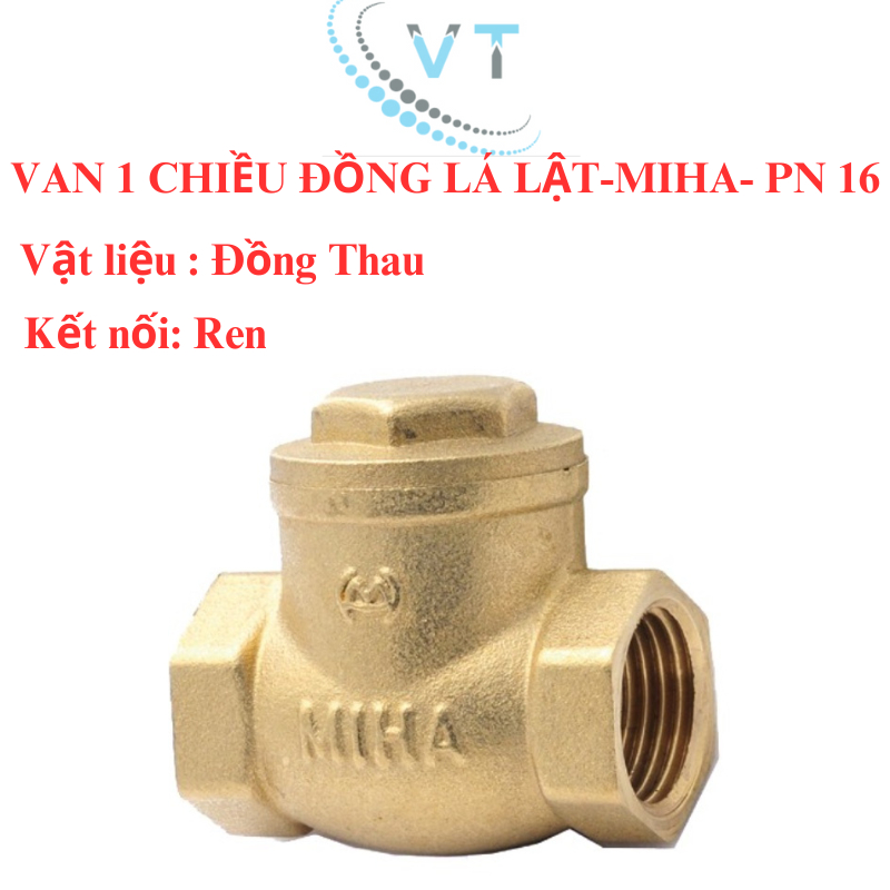 VAN 1 CHIỀU ĐỒNG LÁ LẬT MIHA- PN 16  DN50 đên DN100