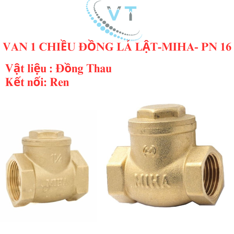 VAN 1 CHIỀU ĐỒNG LÁ LẬT MIHA- PN 16  DN50 đên DN100
