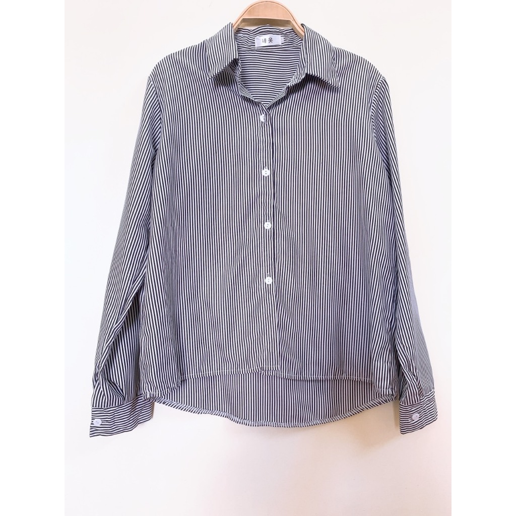 Áo sơ mi kẻ sọc nữ của Hàn Quốc 2 Hand Vintage