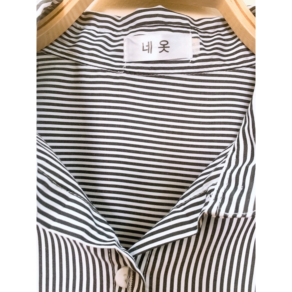 Áo sơ mi kẻ sọc nữ của Hàn Quốc 2 Hand Vintage