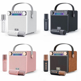 Loa Bluetooth Mini Karaoke Kèm 2 Mic YS-601 Không Dây Đổi Giọng Hát Công Suất 35W Bass Mạnh Có Màn Hình Led