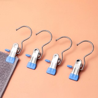 Set 10 Móc Kèm Kẹp Treo Quần Áo, Móc Treo Đồ Đa Năng Bằng Thép Không Rỉ Tiết Kiệm Diện Tích 88468