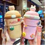 Bình nước lõi thủy tinh giữ nhiệt cao cấp tặng kèm dây đeo và charm BAG U BNDAUTHU57