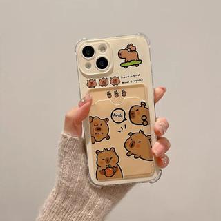 Ốp lưng iphone trong túi đựng thẻ ảnh Capybara cute 7/7plus/8/8plus/xs/11/12/13/14/15/pro/max/plus/promax - xx2178