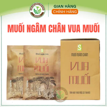 Muối ngâm chân Vua Muối hộp giấy 10 gói nhỏ 50g, muối ngâm chân thảo dược htx Sinh Dược