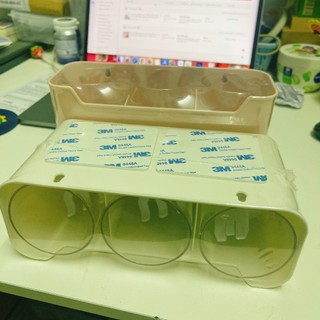 Bộ cắm bàn chải 3 cốc MS 1347 nhựa Việt Nhật,khay kệ để bàn chải, cốc và kem đánh răng kèm miếng dán siêu chắc { H }