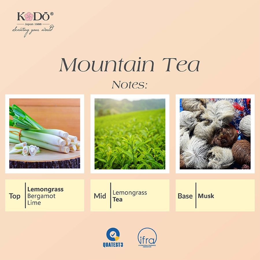 Ảnh Tinh Dầu Nước Hoa KODO Mountain Tea Trà Cam Sả Làm Thơm Phòng, Không Gian, Thư Giãn - Essence collection - 10/50/100ml 1