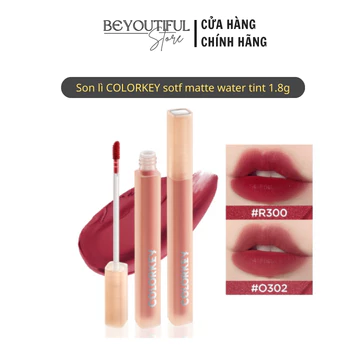 Son Kem Lì COLORKEY Dạng Nước, Hiệu Ứng Làm Mờ Môi, Mịn Lì Lâu Trôi 1.8g