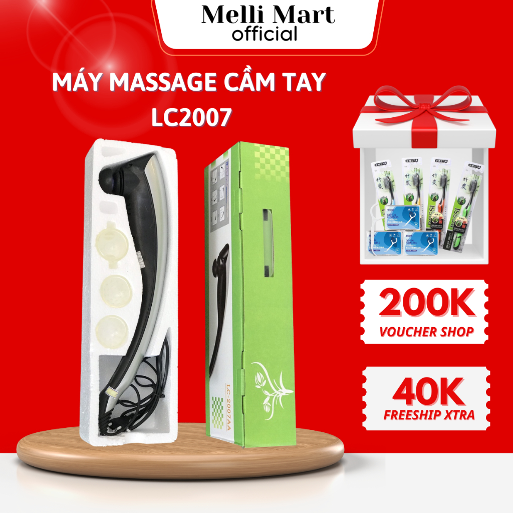 Máy Đấm Lưng Massage Cầm Tay Melli Lc 2007aa 3 Đầu Xóa Bóp Đấm Lưng