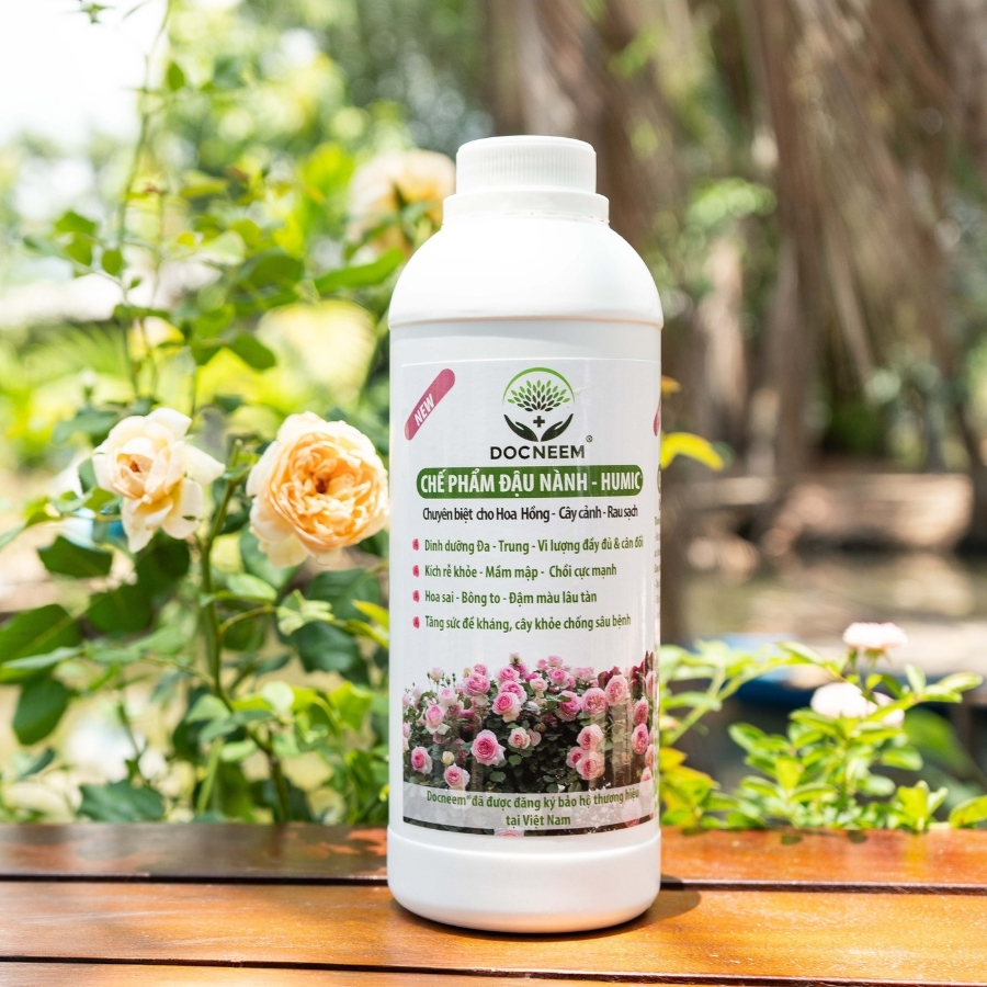 Ảnh Chế phẩm đậu nành humic hữu cơ DOCNEEM, giàu đạm, bổ sung trứng, chuối, kích mầm hoa hồng, rau sạch, cây cảnh, chai 1L 2