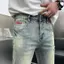 Quần jean nam co giãn 4 chiều,quần bò nam màu xám xước nhẹ,form chuẩn,ống côn phong cách