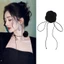 Choker Hoa Hồng Đen Trắng, Vòng Cổ Buộc Dây Sang Trọng, Quý Phái Phù Hợp Mặc Đi Tiệc (Ảnh Thật)