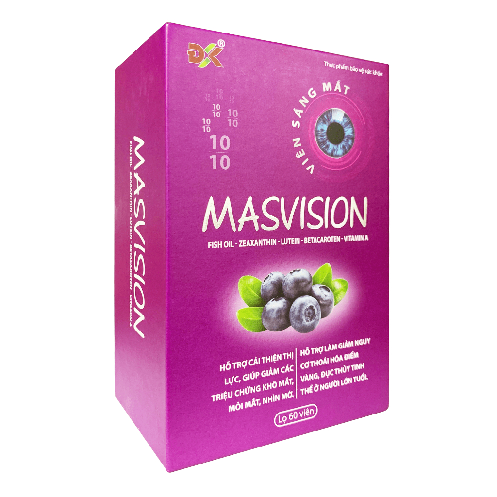 Viên Uống Sáng Mắt Masvision ĐK Cải Thiện Thị Giác, Tăng Cường Thị Lực N1 - Lọ 60 Viên