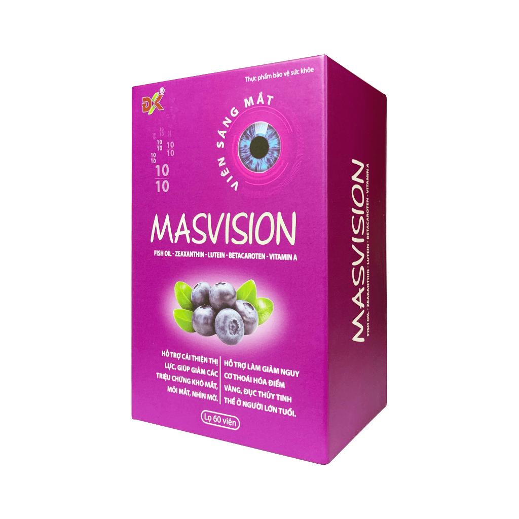 Viên Uống Sáng Mắt Masvision ĐK Cải Thiện Thị Giác, Tăng Cường Thị Lực N1 - Lọ 60 Viên