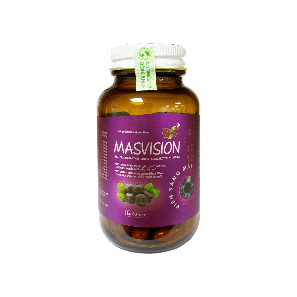 Viên Uống Sáng Mắt Masvision ĐK Cải Thiện Thị Giác, Tăng Cường Thị Lực N1 - Lọ 60 Viên