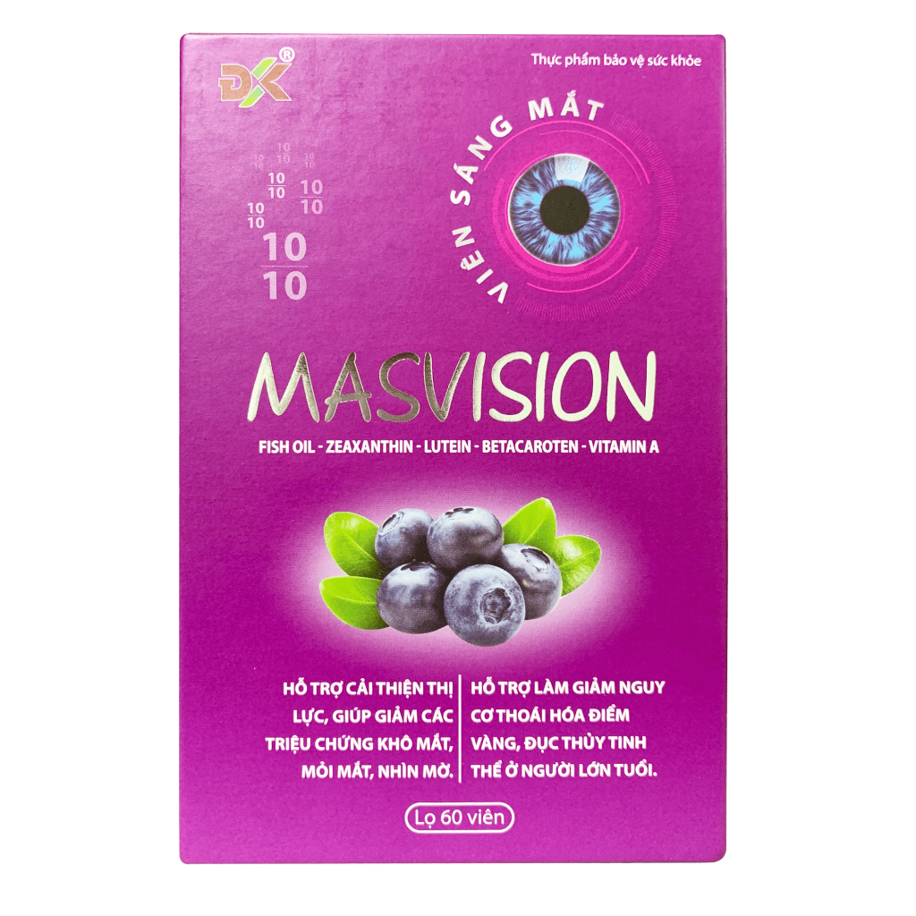 Viên Uống Sáng Mắt Masvision ĐK Cải Thiện Thị Giác, Tăng Cường Thị Lực N1 - Lọ 60 Viên